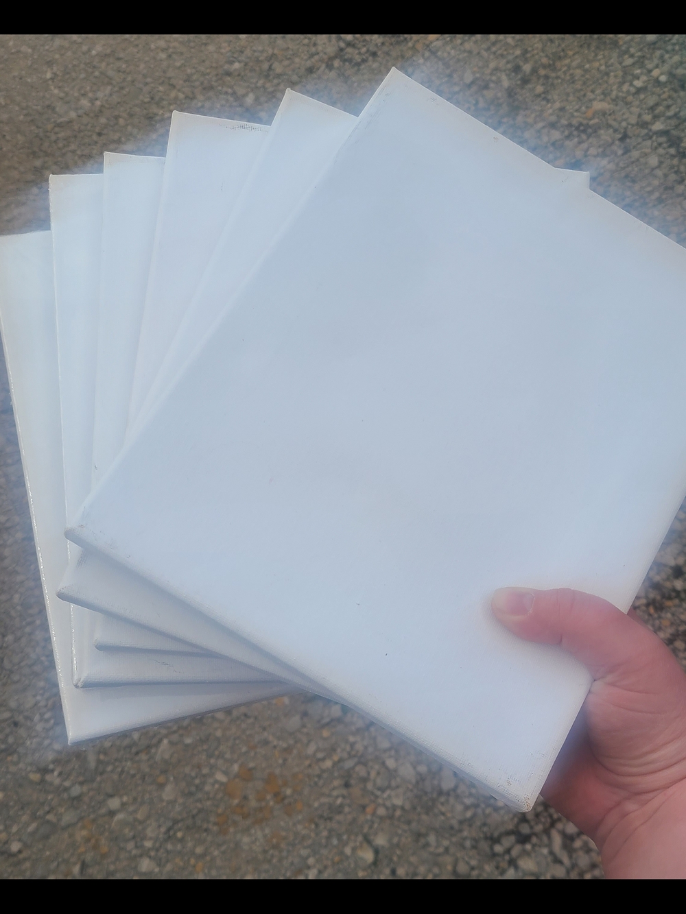 Blank White Canvas Panels - Set of 6